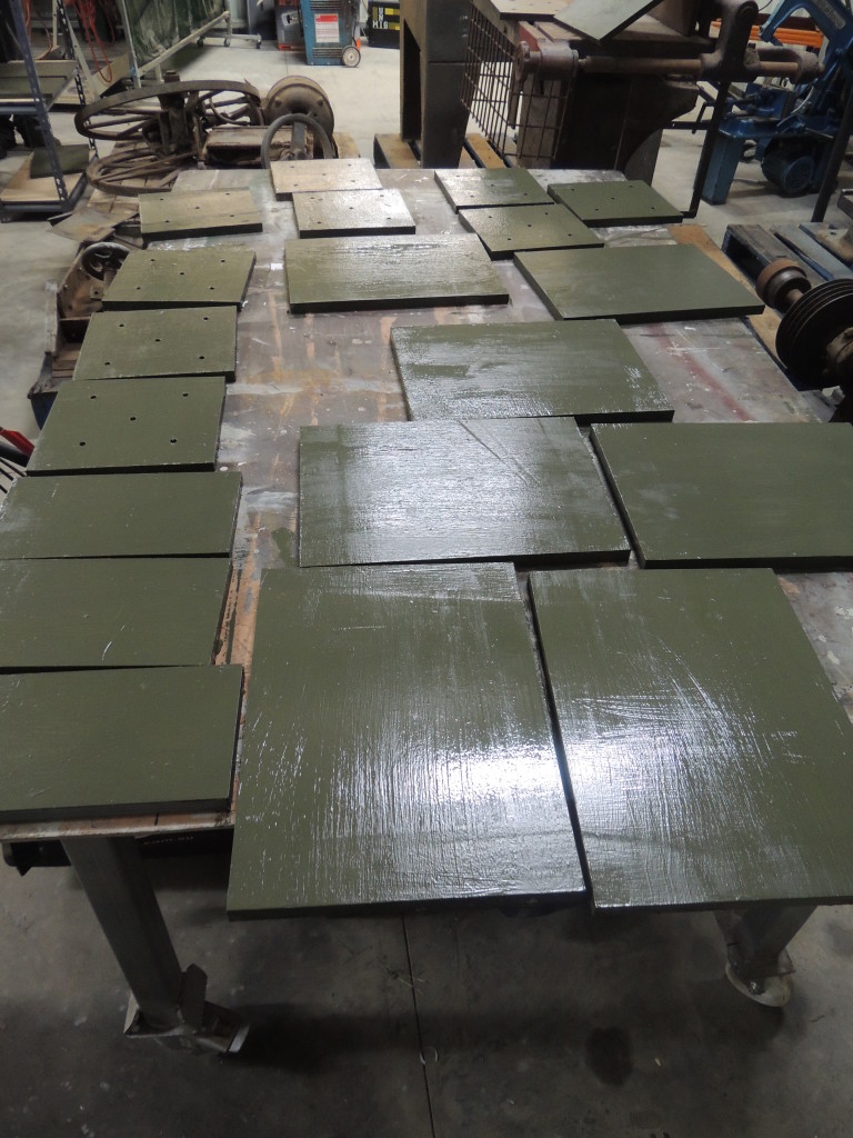 Squirrel Glider nestboxes under construction at Thurgoona Mens Shed, 15 July 2014 (Photo by Sam Niedra)