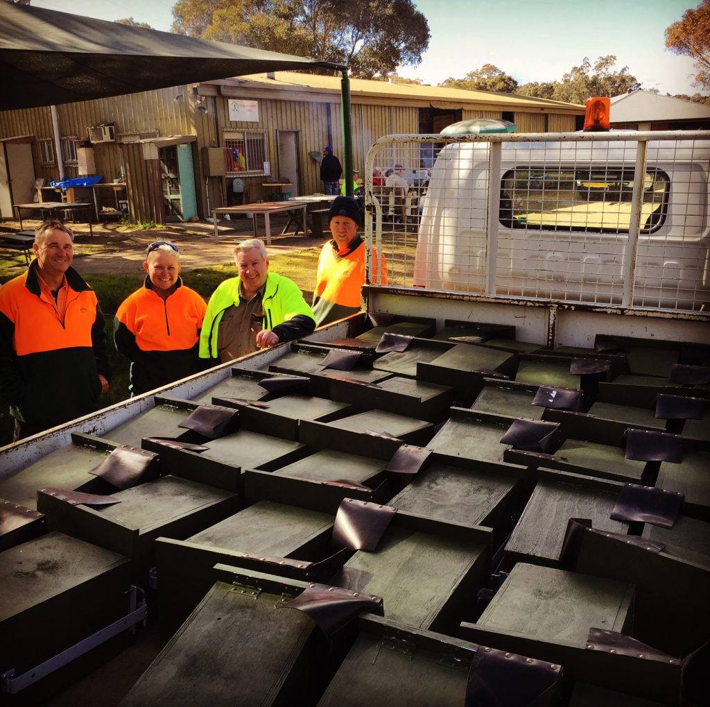 42 nest boxes built by Thurgoona Men's Shed with Edge Pledge donations in 2016, are now ready for installation across Thurgoona by Albury City Council (August 2017).