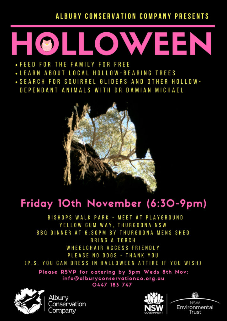 Holloween_Thurgoona_Albury Conservation Company_Friday 10Nov2017