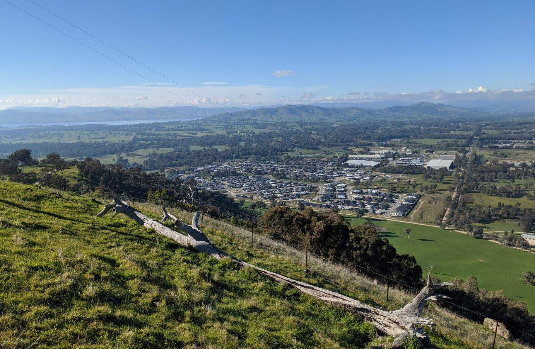 Looking across Wodonga from one of the monitoring sites.