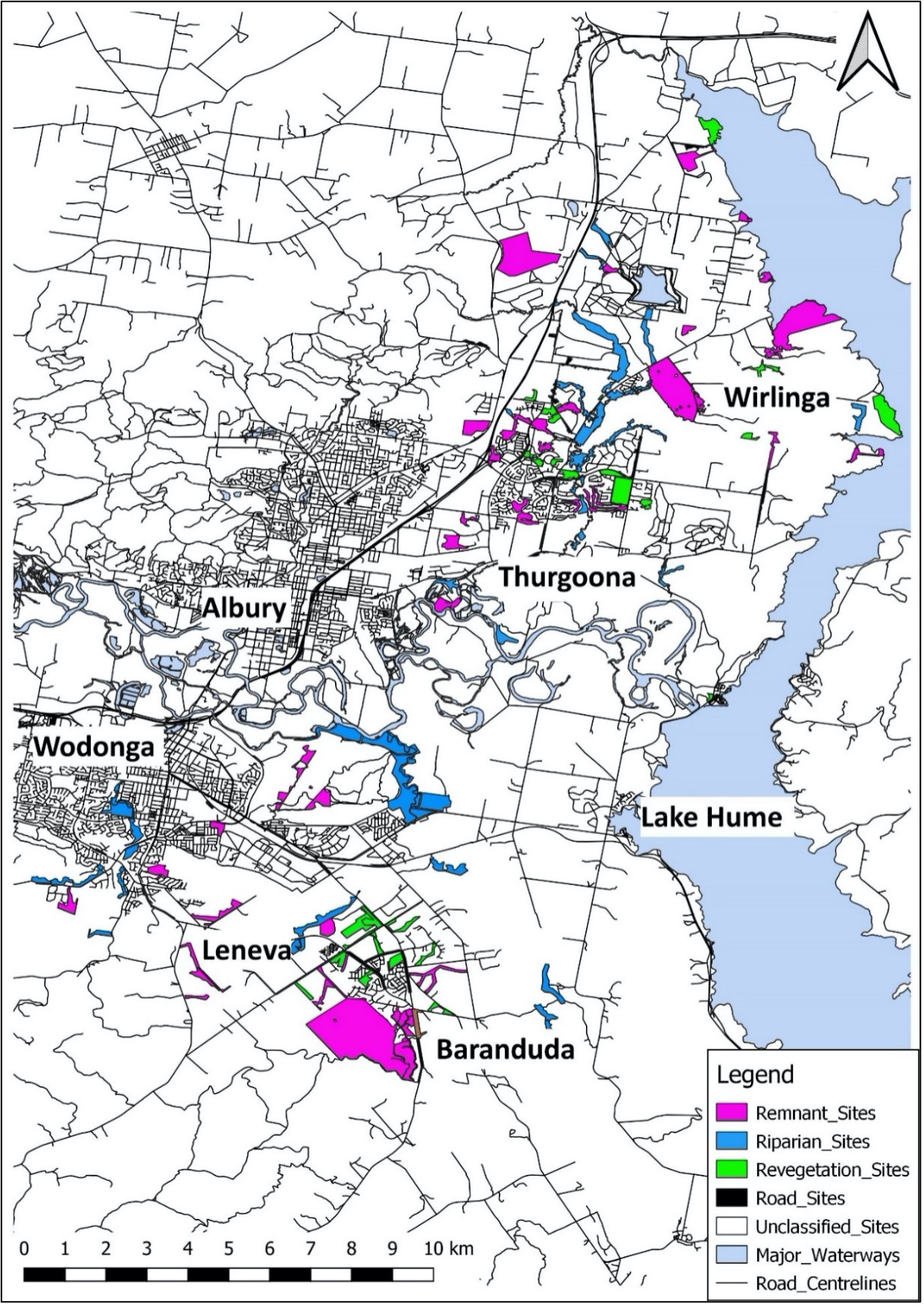 2020 monitoring sites - Albury Wodonga Threatened Species Monitoring Program